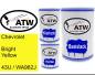 Preview: Chevrolet, Bright Yellow, 43U / WA962J: 500ml Lackdose + 500ml Klarlack + 250ml Härter - Set, von ATW Autoteile West.